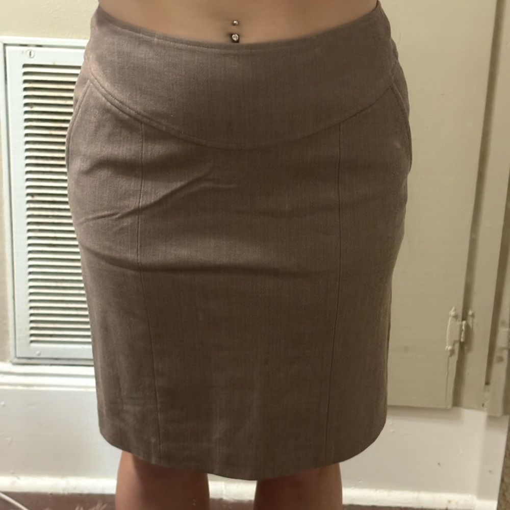 Banana Republic Tan Knee-Length Pencil Skirt